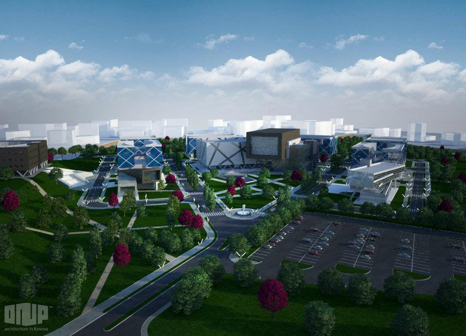 Campus exterior rendering. Campus exterior rendering.