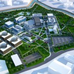 Campus exterior rendering.