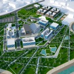 Campus exterior rendering.