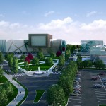Campus exterior rendering.