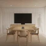 Aion wooden table and matching credenza