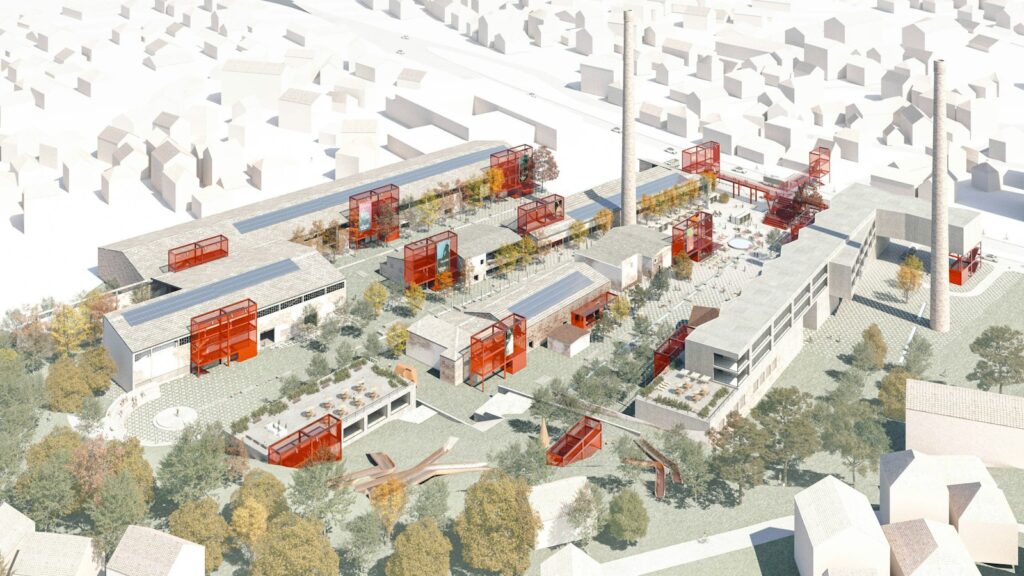 Art-Tek Tulltorja in Prishtina, Kosovo. Bird's-eye view. Image courtesy of ORG.