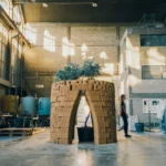 BUSTAN earth-brick pavilion at Design Museum Holon, photograph by Edo Asoulin