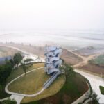 Chenhu tower above the wetland, photograph by mumu
