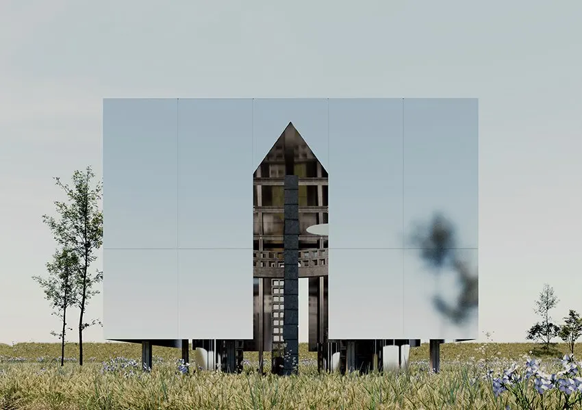 Visualization of DAP Studio's unbuilt DEBRIS pavilion