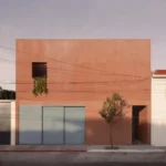 Private street facade of Hosho House in Pachuca