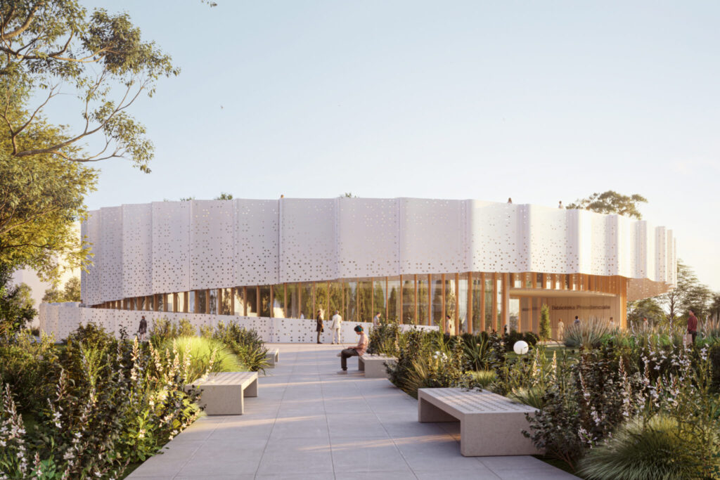Dr. Ibrahim Rugova Memorial Park and Presidential Library in Prishtina by ALN and LSN Partners. Image courtesy of ALN.