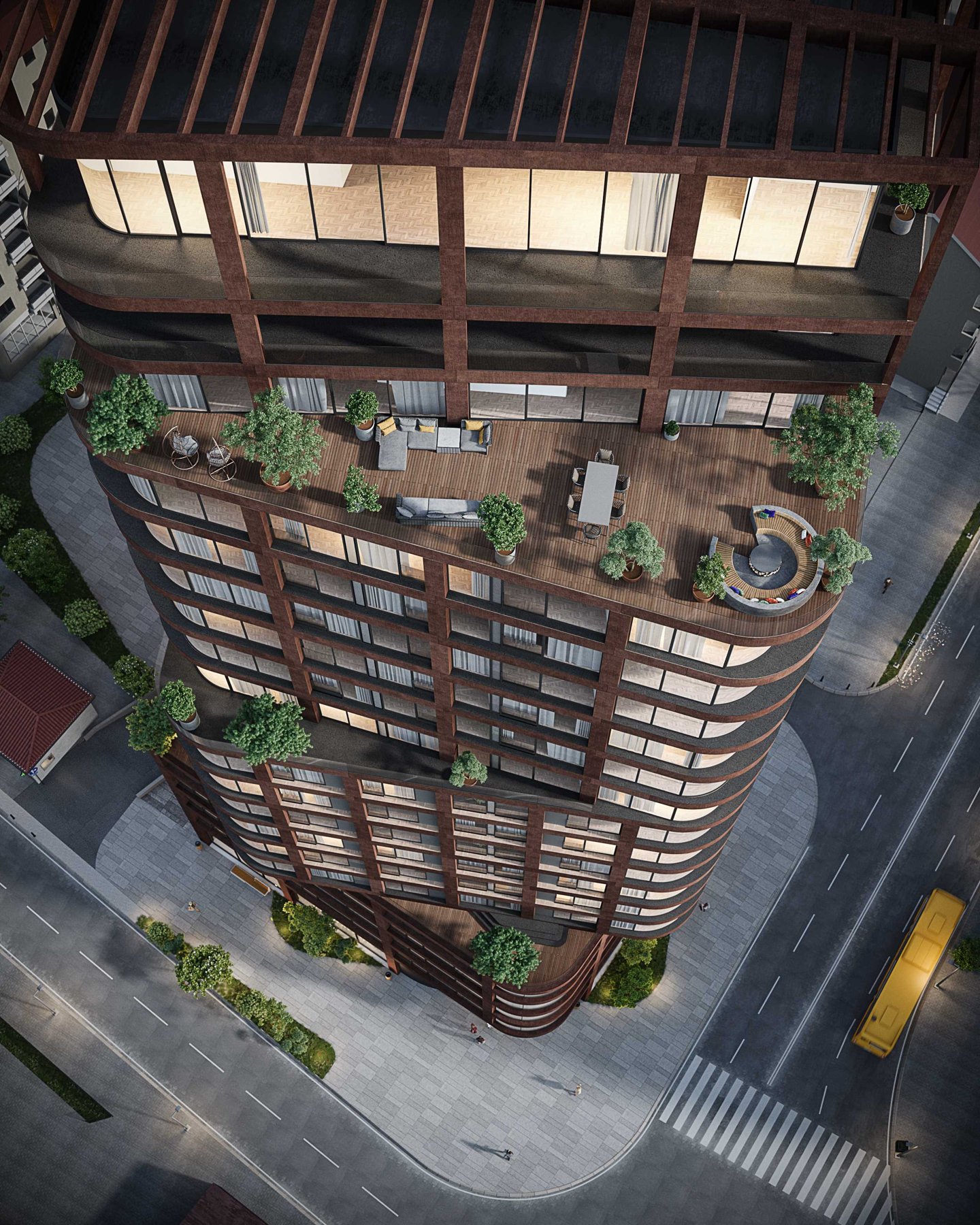 Architectural rendering of MODIUM’s Multi-Apartment Tower in Prishtina, Kosovo
