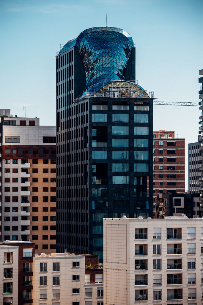 Marigona Tower by Archides Studio, Prishtina, Kosovo. Photograph: Asixon.