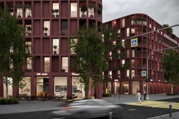 NIC Housing proposal by eightoeight, showing residential blocks and landscape