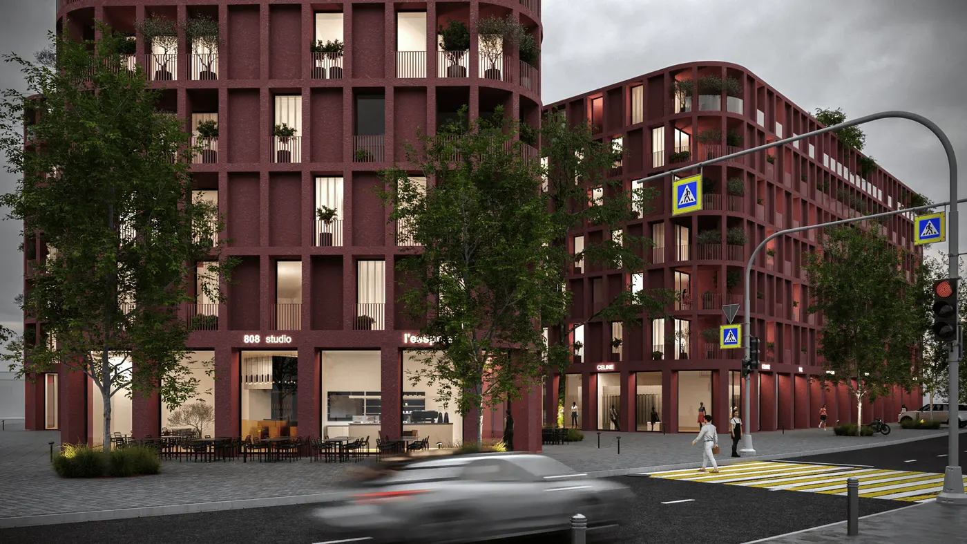NIC Housing proposal by eightoeight, showing residential blocks and landscape