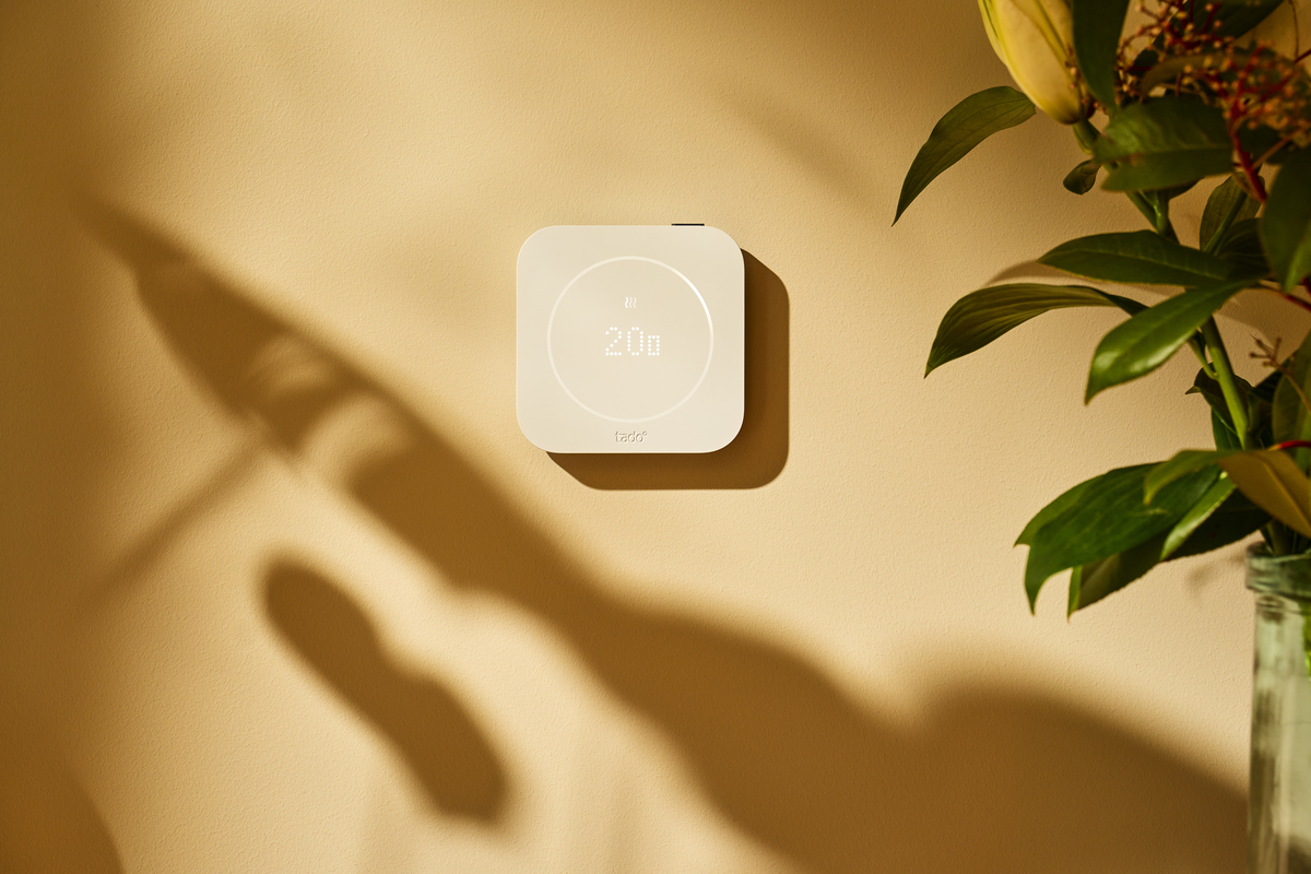 tado second-generation Thermostat X on a wall