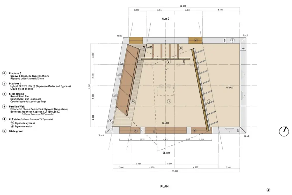Plan of the Onodatesho Pavilion by Yano Aoyama