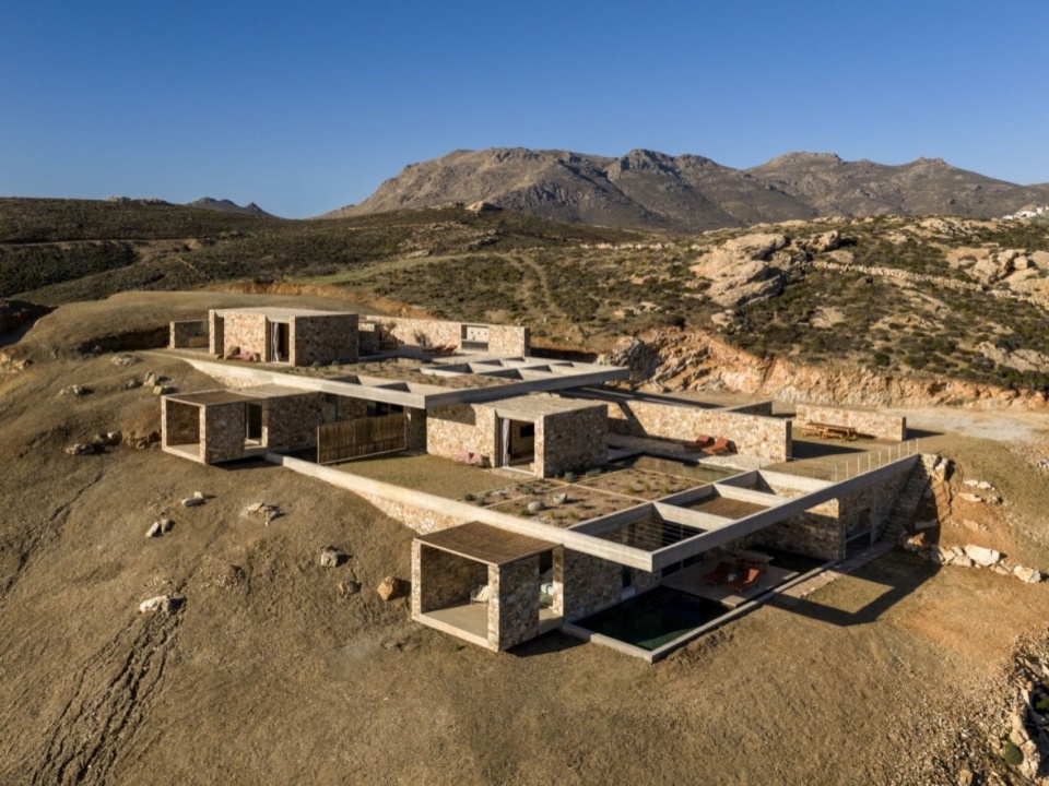 MOLD Architects Steps Perma Serifos Through a Rocky Hillside