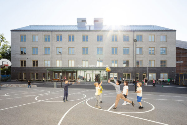 Sickla School in Nacka by White Arkitekter. Photograph: Thomas Zaar.