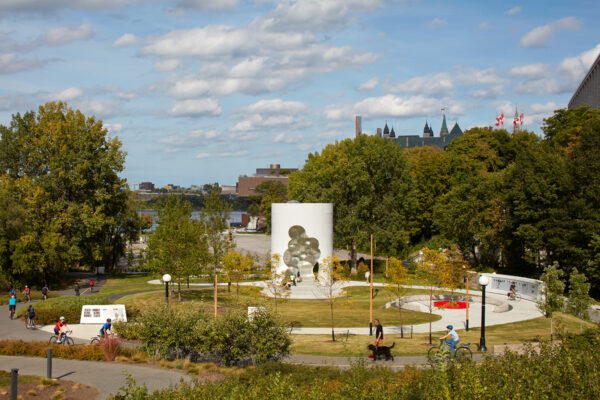 Thunderhead monument and landscaped park beside the Ottawa River